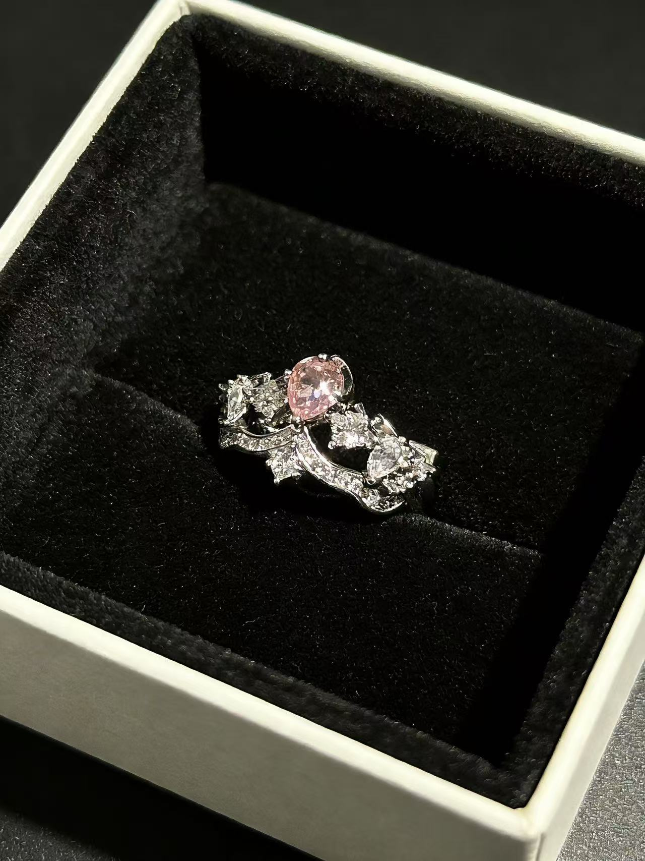 Pink Diamond Mini Crown Ring