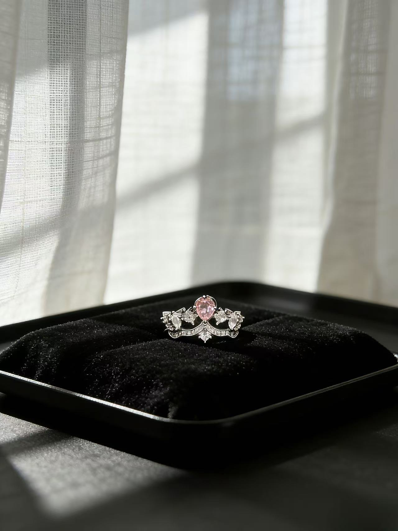Pink Diamond Mini Crown Ring
