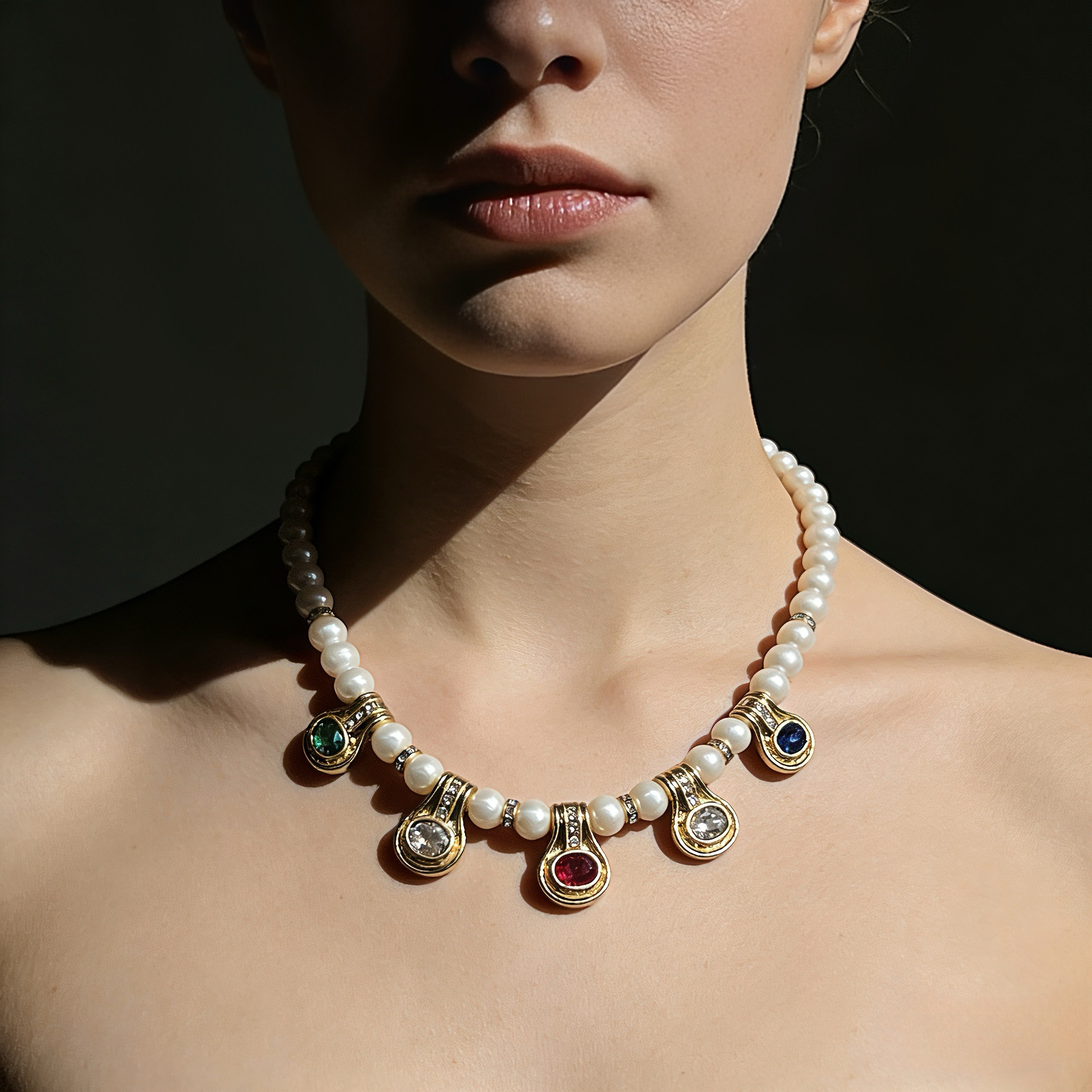 Rainbow Pearl Necklace