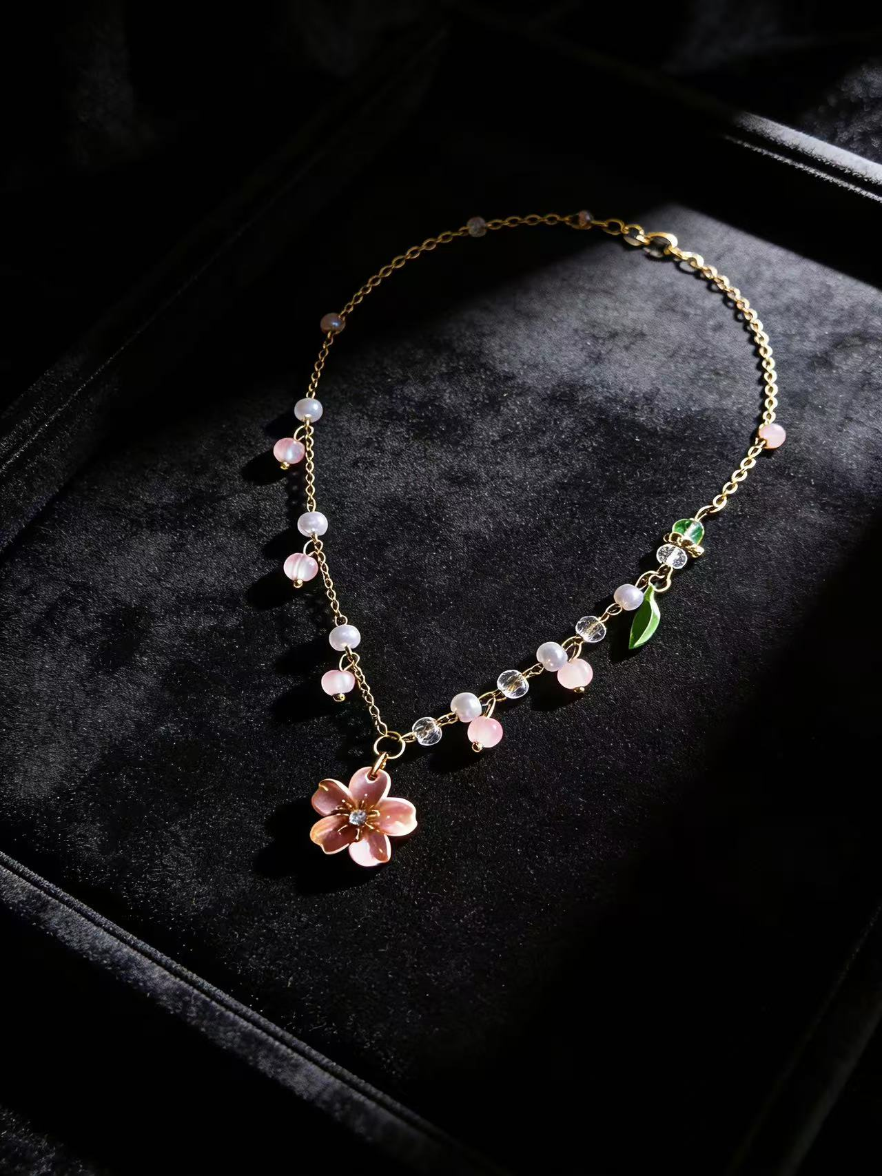 Gem Flower Message Choker