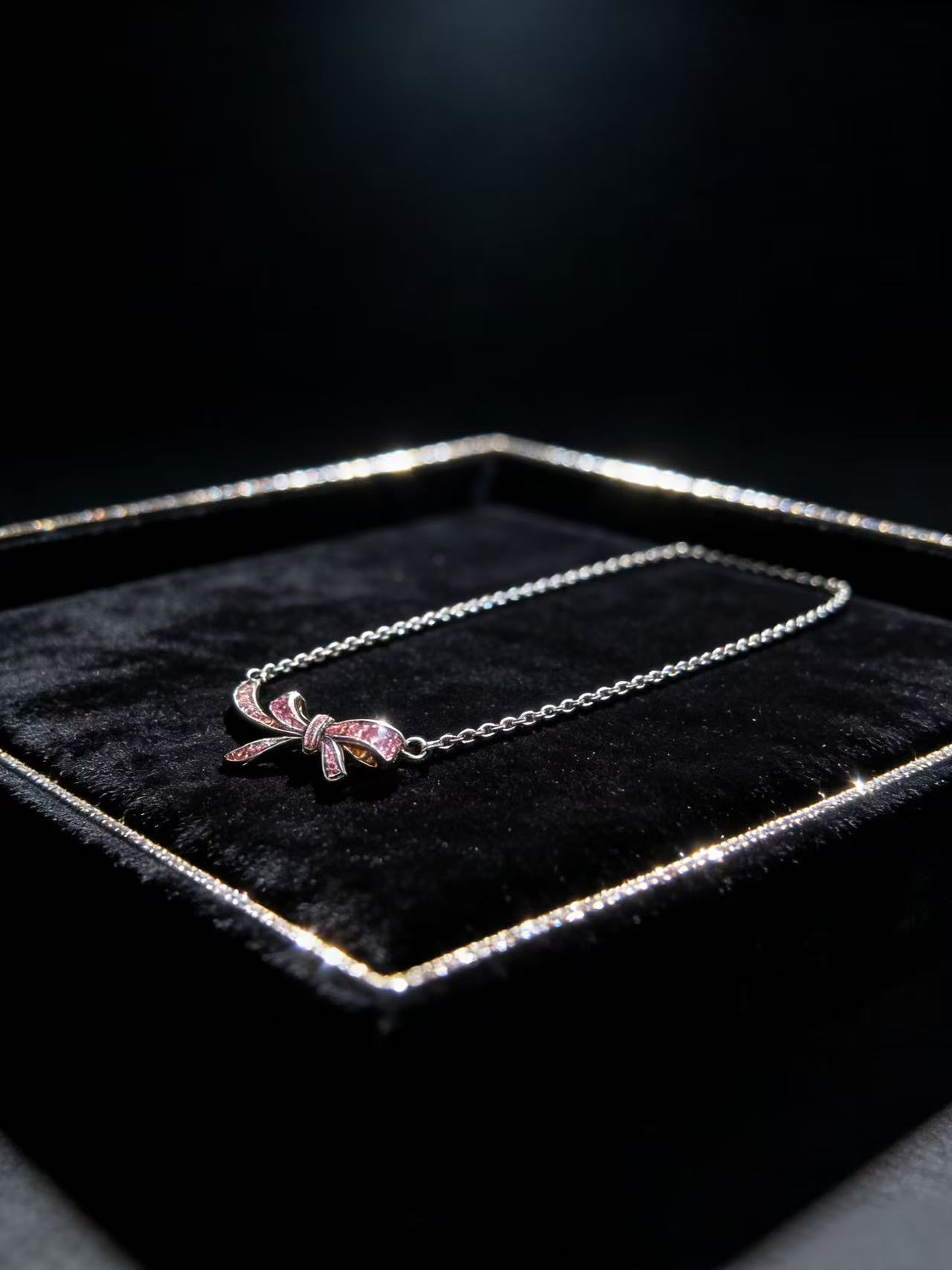 Pink Diamond Bow Choker