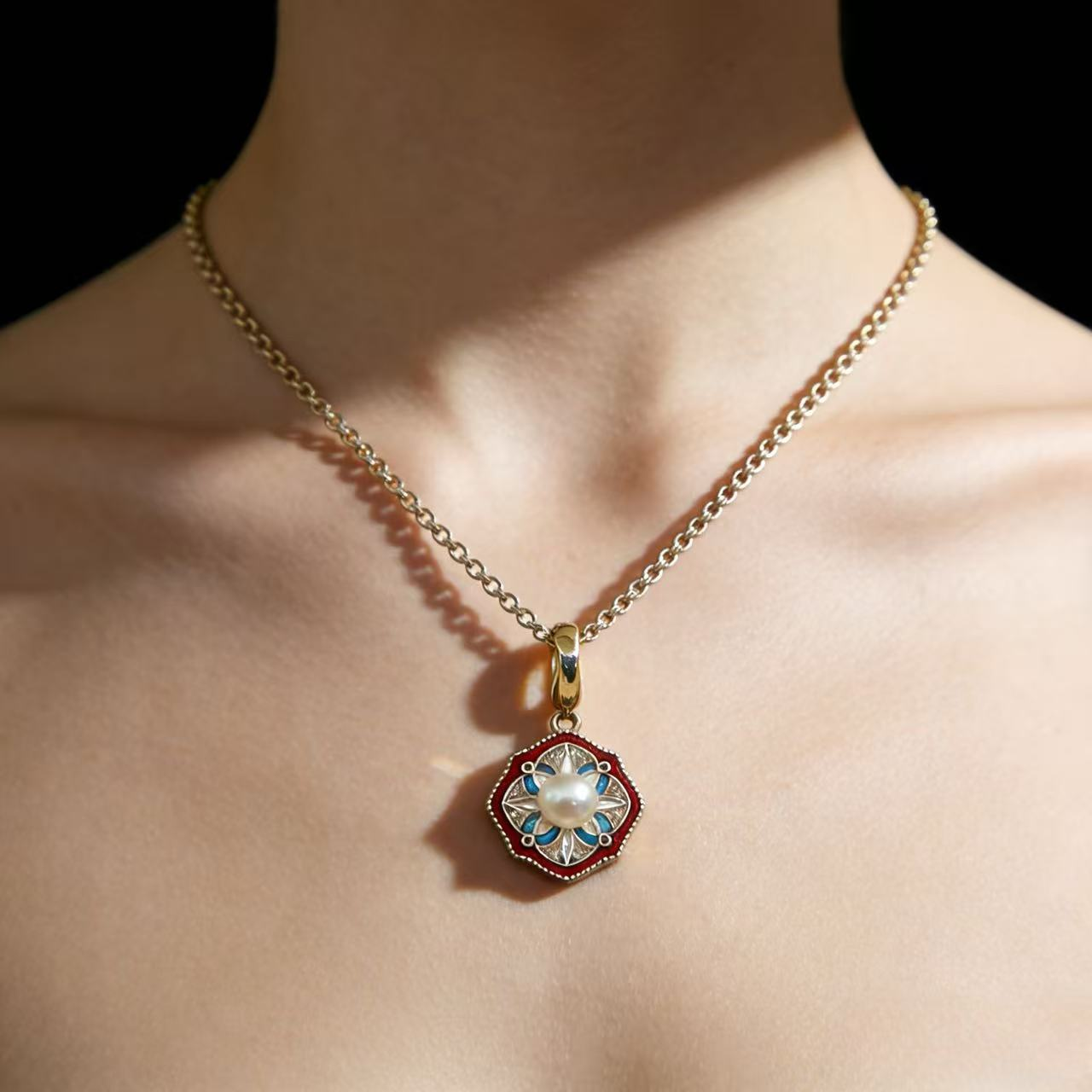 Iridescent Coin Choker