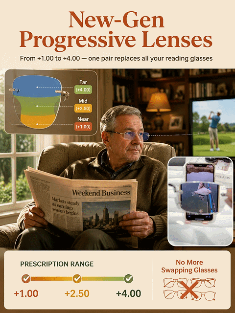 Frameless Business-Style High-Definition Reading Glasses