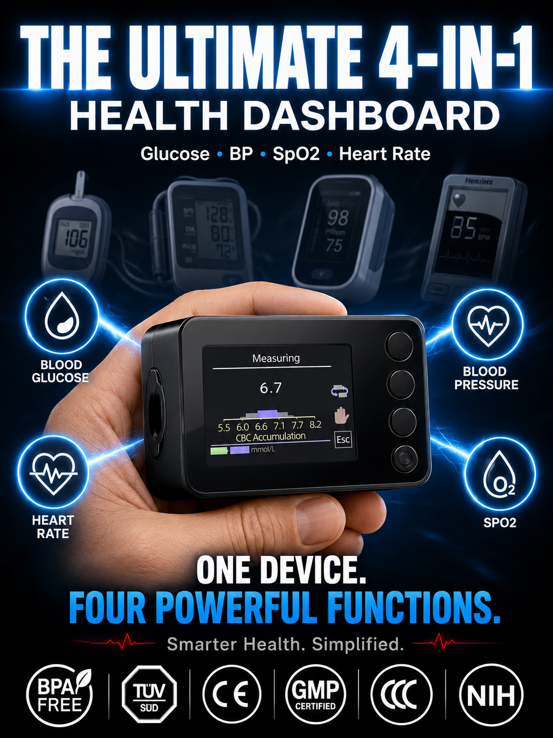 Medical blood oxygen monitor