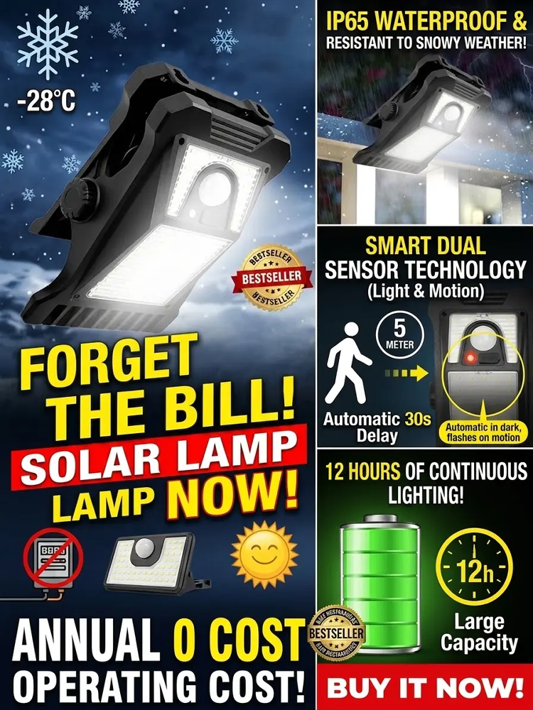 【Zero Electricity Bill All Year Round】Solar Sensor Courtyard Clip Light