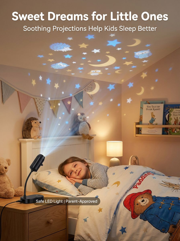 Mini Projector Night Light for Bedroom, Sleep Awareness, Eye Protection, Starry Sky Atmosphere Light