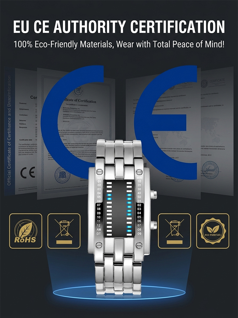 Cyberpunk Binary LED Watch