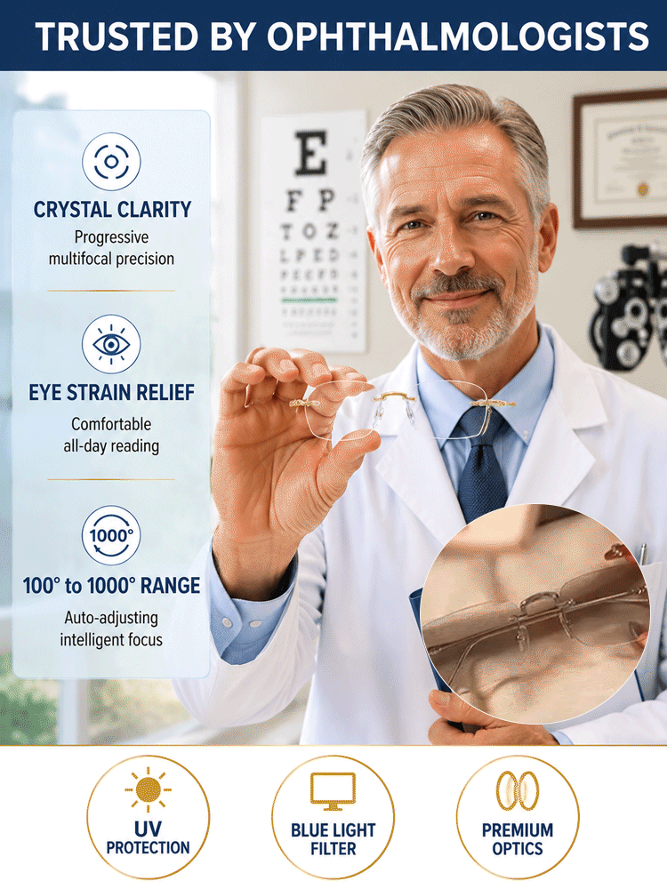 Smart Zoom Anti-Blue Light Anti-Fatigue HD Reading Glasses