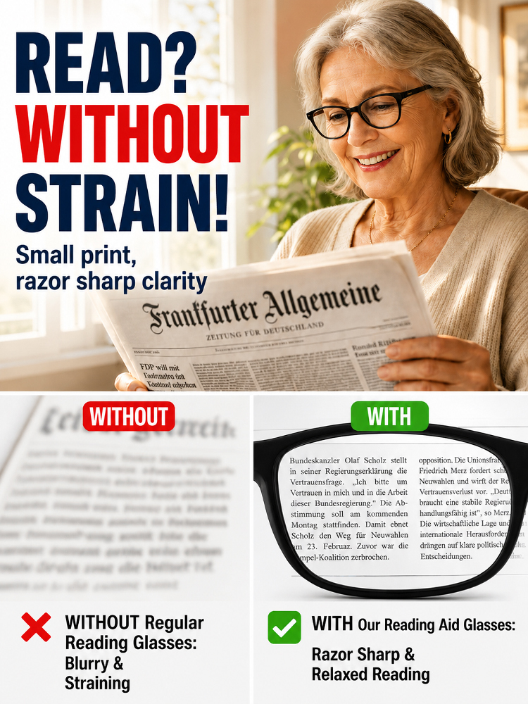 Multifocal Ultra-Light Sports Reading Glasses for Day and Night Use