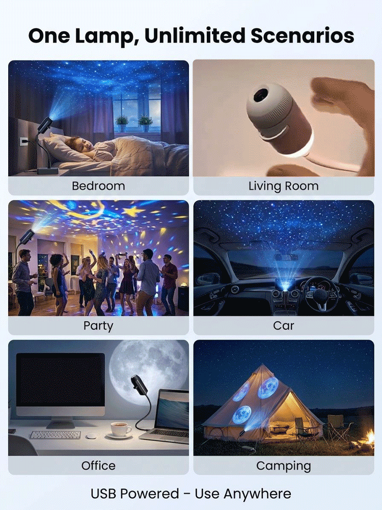 -LED Interchangeable Slide Ambient Projector Light