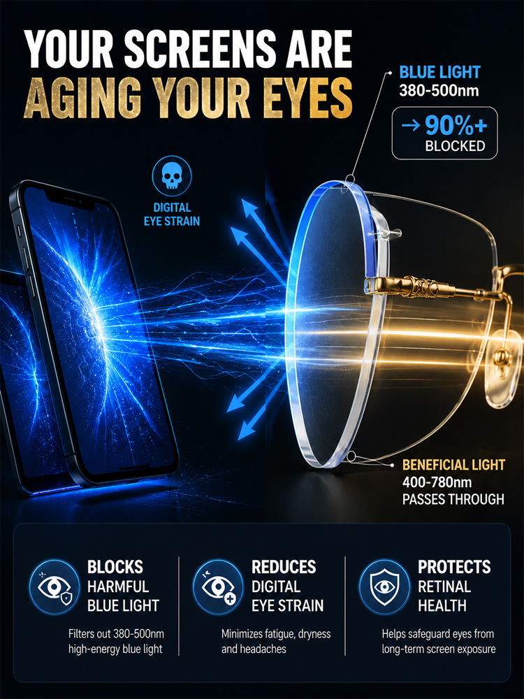 Smart Zoom Anti-Blue Light Anti-Fatigue HD Reading Glasses