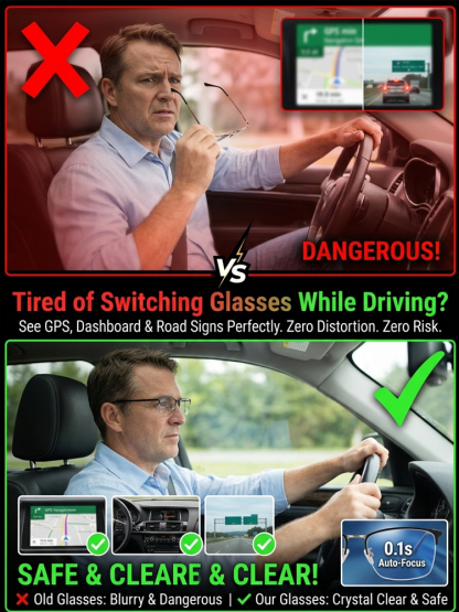 Titanium Frame Photochromic Multifocal Reading Glasses