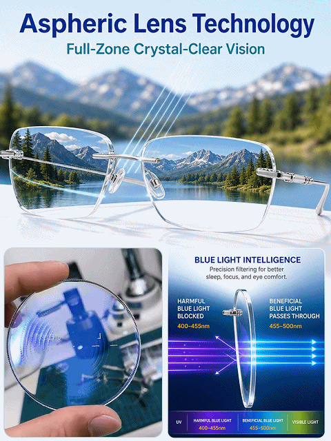 [Original Design] Smart Light-Sensitive Color-Changing Reading Glasses