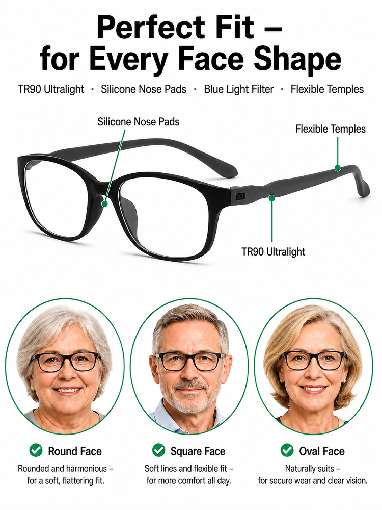 Multifocal Ultra-Light Sports Reading Glasses for Day and Night Use
