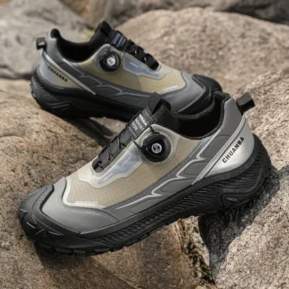 Men'S Breathable Adjustable Rotating Buckle Closure Slip-On Sneakers