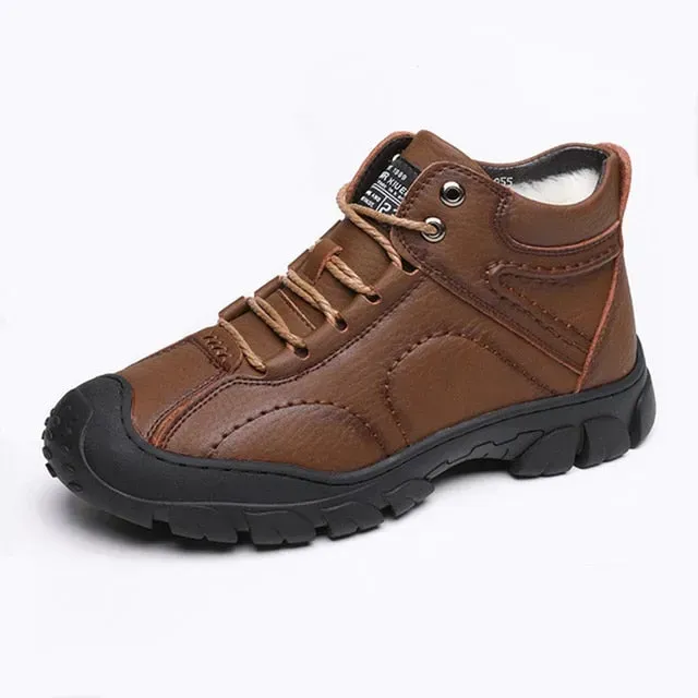 Men's Brown Leather Casual Ankle Boots
