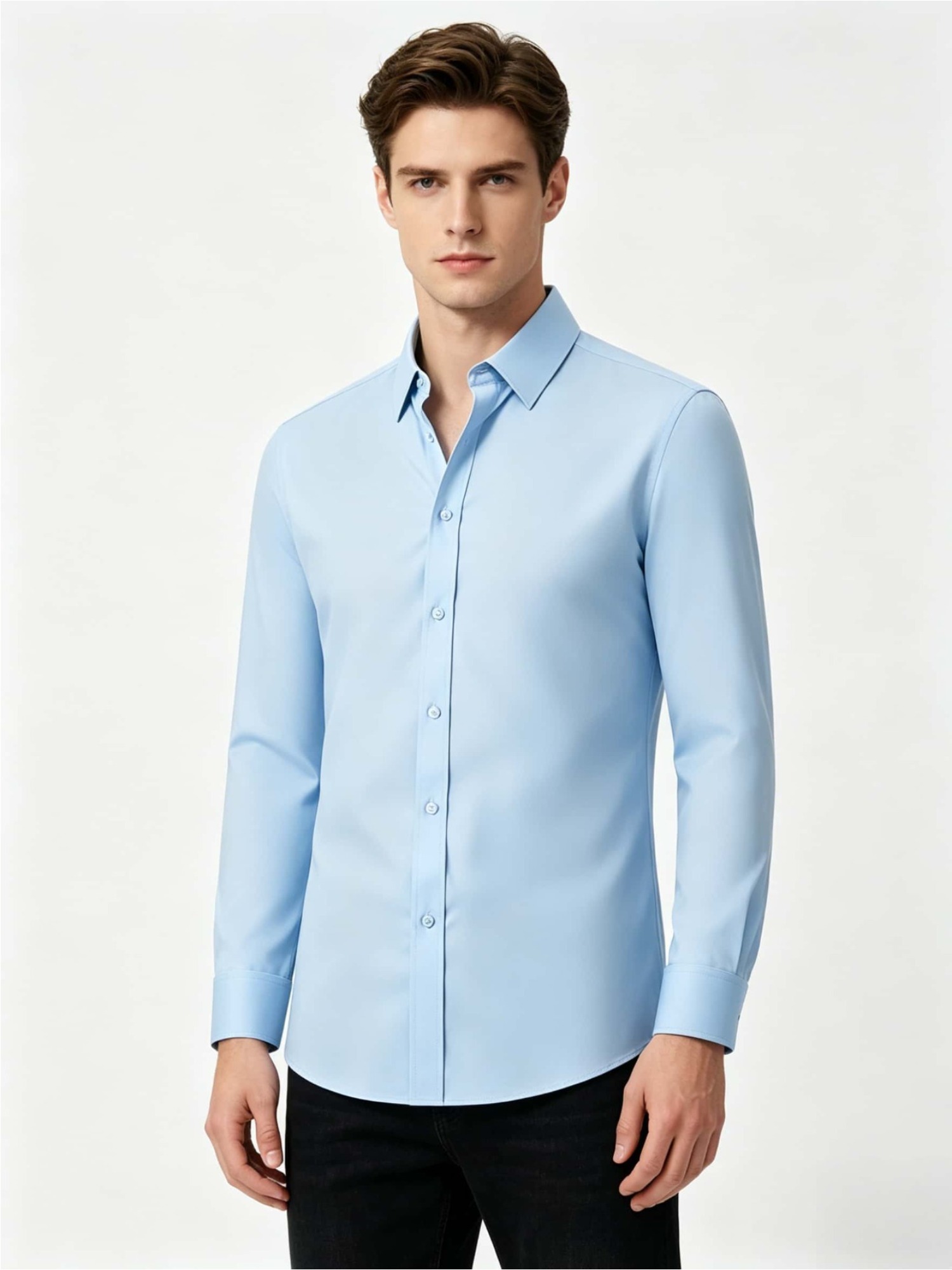 Men's 3pcs Long Sleeve Dress Shirts, Wrinkle-Free Stretch Formal Business Shirts, Slim Fit Button Tops for Office, Work and Casual Wear
