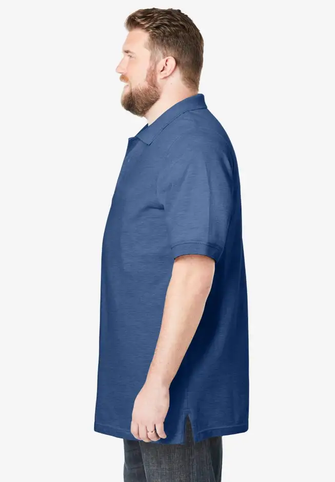 Longer-Length Shrink-LessTM Cotton Polo Shirt