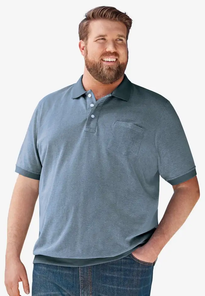 No Tuck Pocket Shrink-LessTM Cotton Polo Shirt