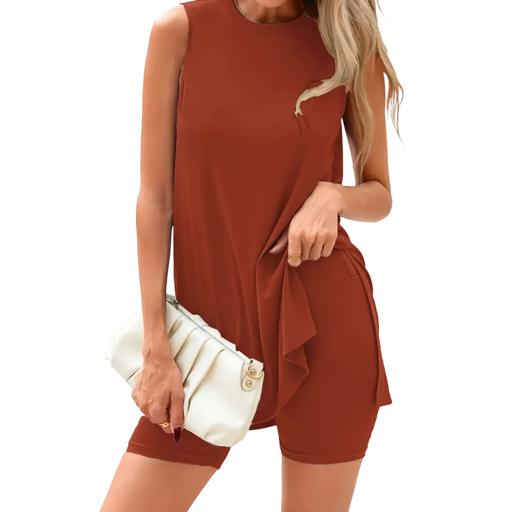 Women's 2 Piece Sets Summer Matching Lounge Shorts Set