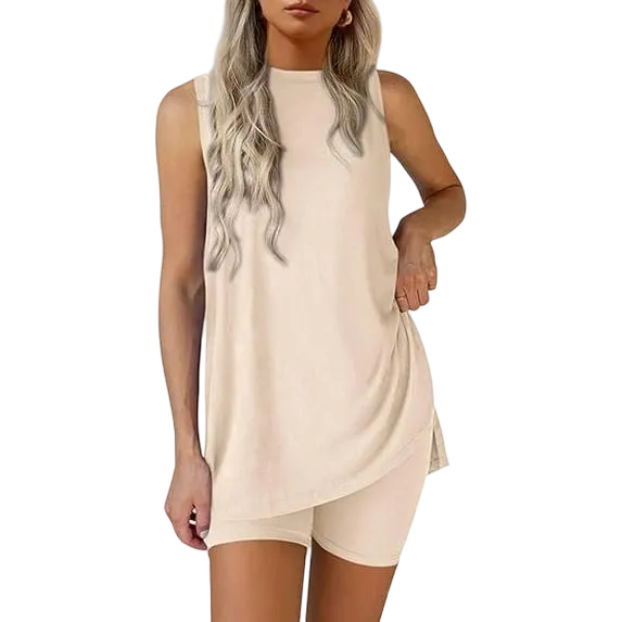 Women's 2 Piece Sets Summer Matching Lounge Shorts Set