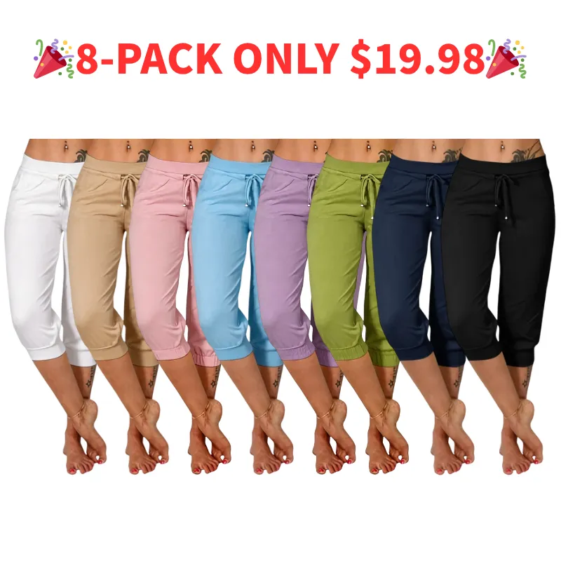 🔥Women's Drawstring Capri Yoga Pants