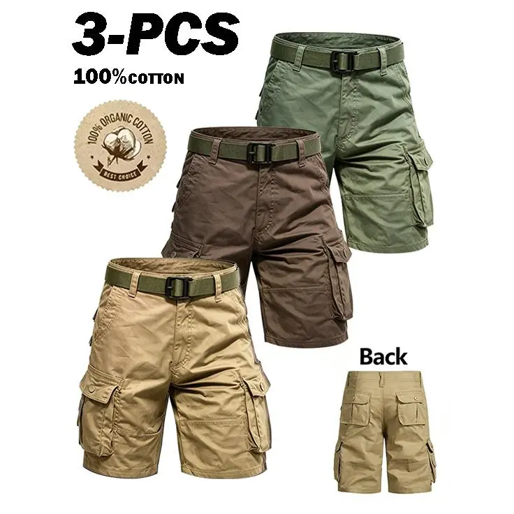 🔥Hot Sale! Men's Lightweight Cargo Shorts with Belt & Functional Pockets