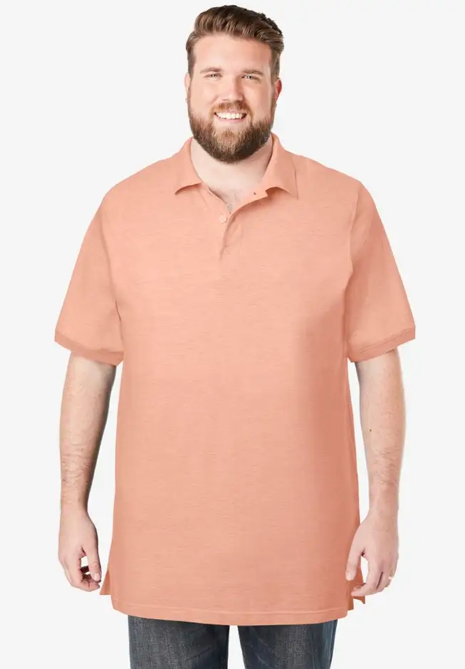 Longer-Length Shrink-LessTM Cotton Polo Shirt
