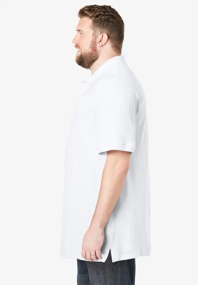 Longer-Length Shrink-LessTM Cotton Polo Shirt