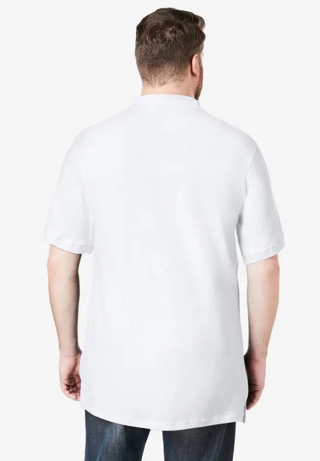 Longer-Length Shrink-LessTM Cotton Polo Shirt