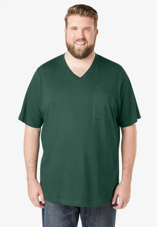 Shrink-Less Lightweight V-Neck Pocket T-Shirt