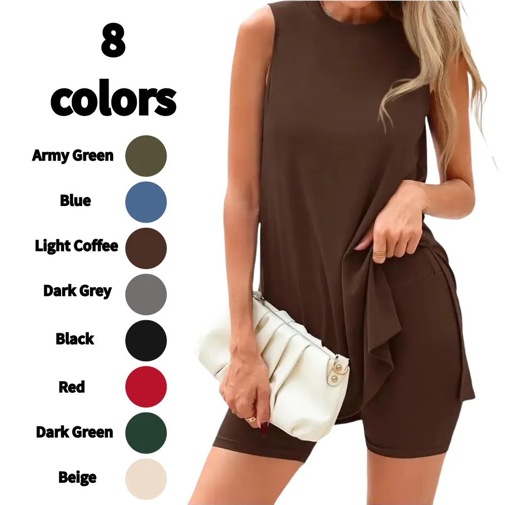 Women's 2 Piece Sets Summer Matching Lounge Shorts Set