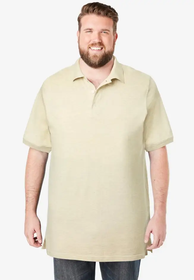 Longer-Length Shrink-LessTM Cotton Polo Shirt