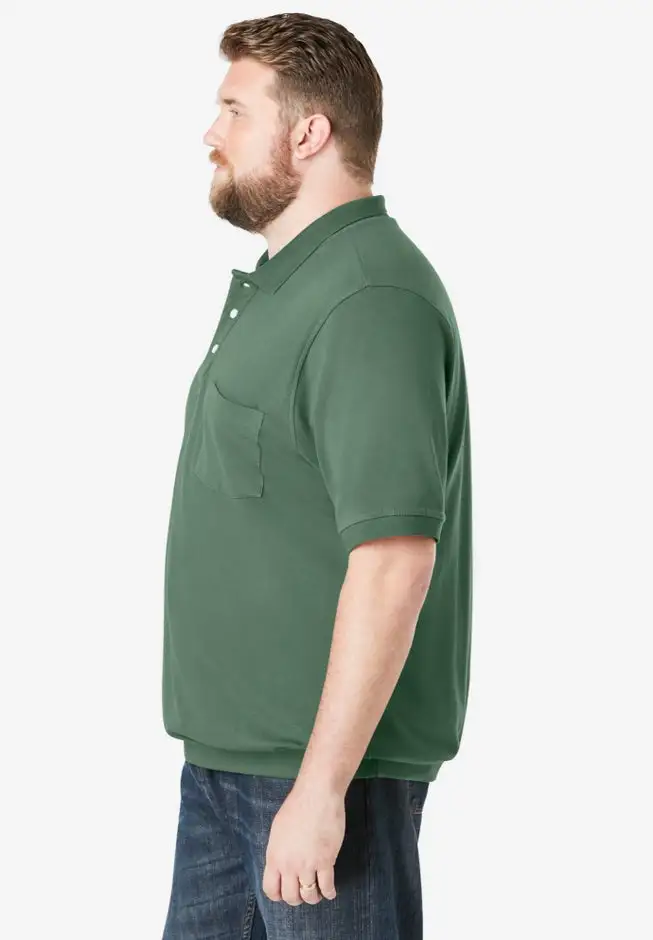 No Tuck Pocket Shrink-LessTM Cotton Polo Shirt