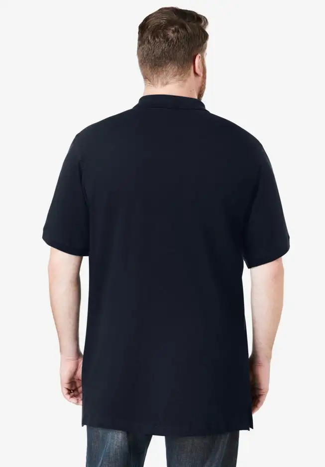 Longer-Length Shrink-LessTM Cotton Polo Shirt