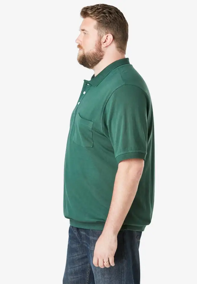 No Tuck Pocket Shrink-LessTM Cotton Polo Shirt