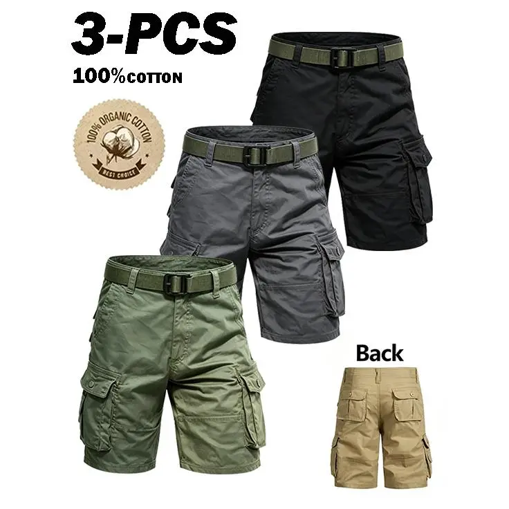 🔥Hot Sale! Men's Lightweight Cargo Shorts with Belt & Functional Pockets