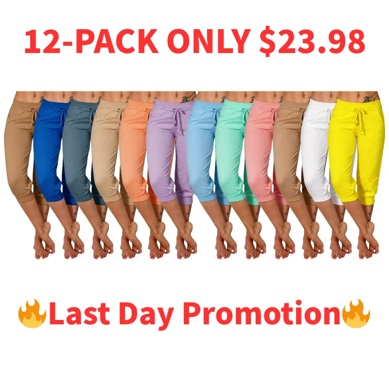 🔥Women's Drawstring Capri Yoga Pants