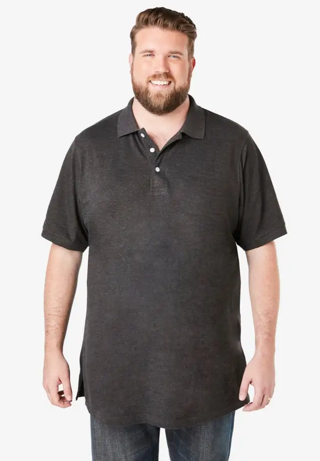 Longer-Length Shrink-LessTM Cotton Polo Shirt