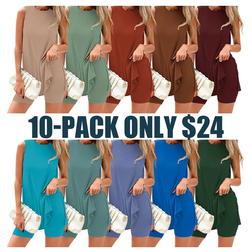 Women's 2 Piece Sets Summer Matching Lounge Shorts Set