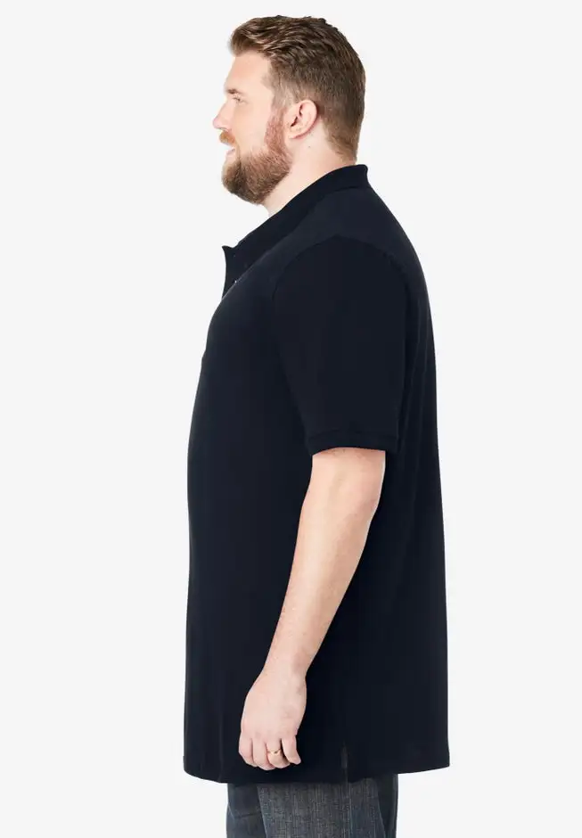 Longer-Length Shrink-LessTM Cotton Polo Shirt
