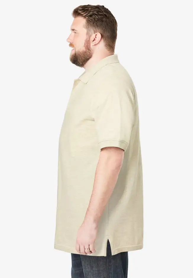 Longer-Length Shrink-LessTM Cotton Polo Shirt