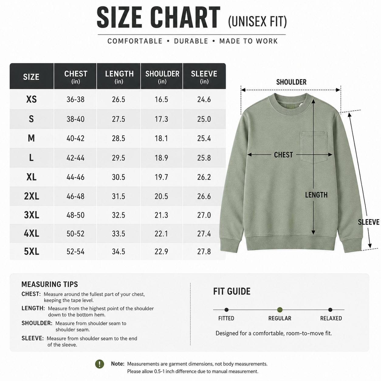 Unisex vintage washed pocket crewneck sweatshirt