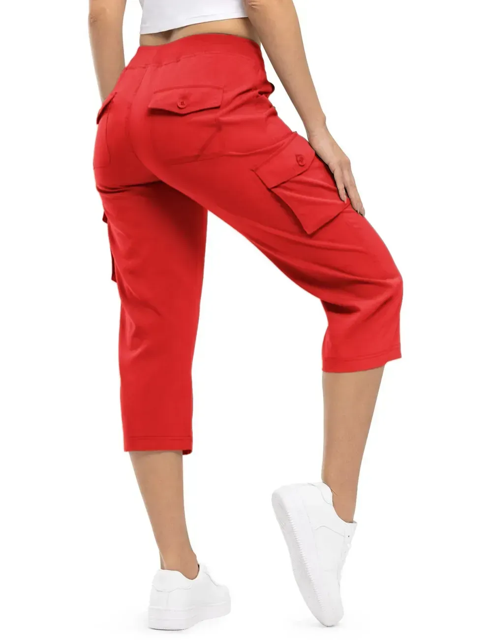 🔥Last day promotion🔥Women's Cargo Capris Lightweight Hiking Pants Shorts Cropped Cotton
