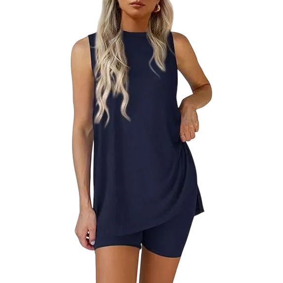 Women's 2 Piece Sets Summer Matching Lounge Shorts Set