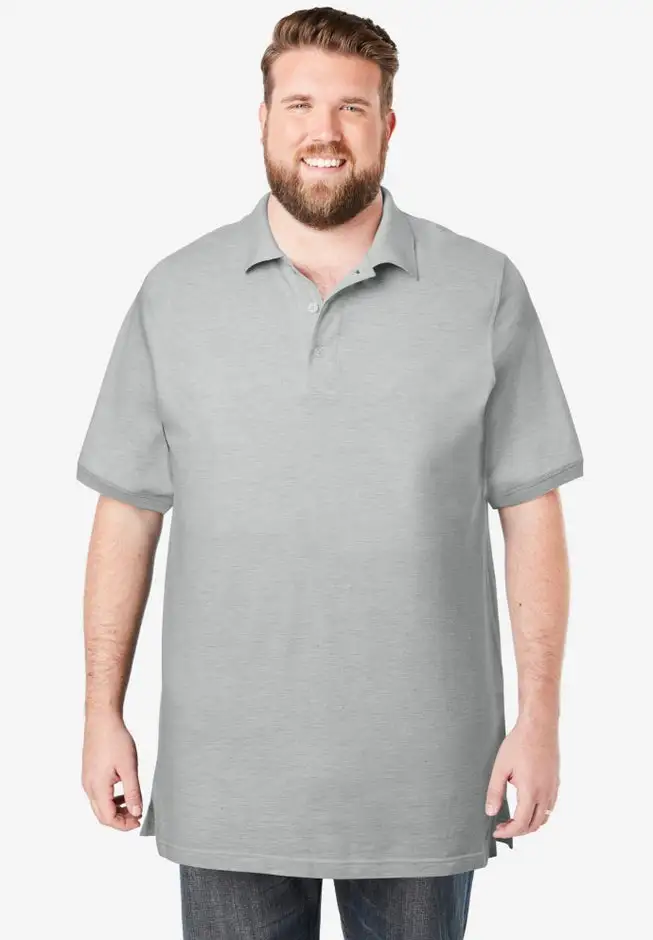 Longer-Length Shrink-LessTM Cotton Polo Shirt