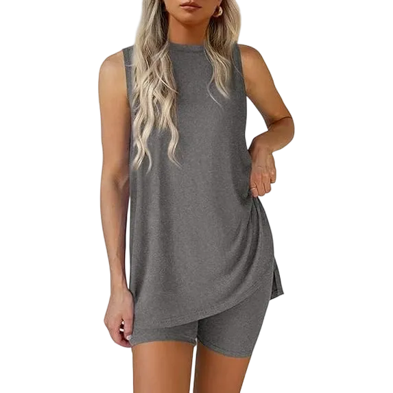 Women's 2 Piece Sets Summer Matching Lounge Shorts Set