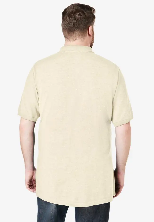 Longer-Length Shrink-LessTM Cotton Polo Shirt