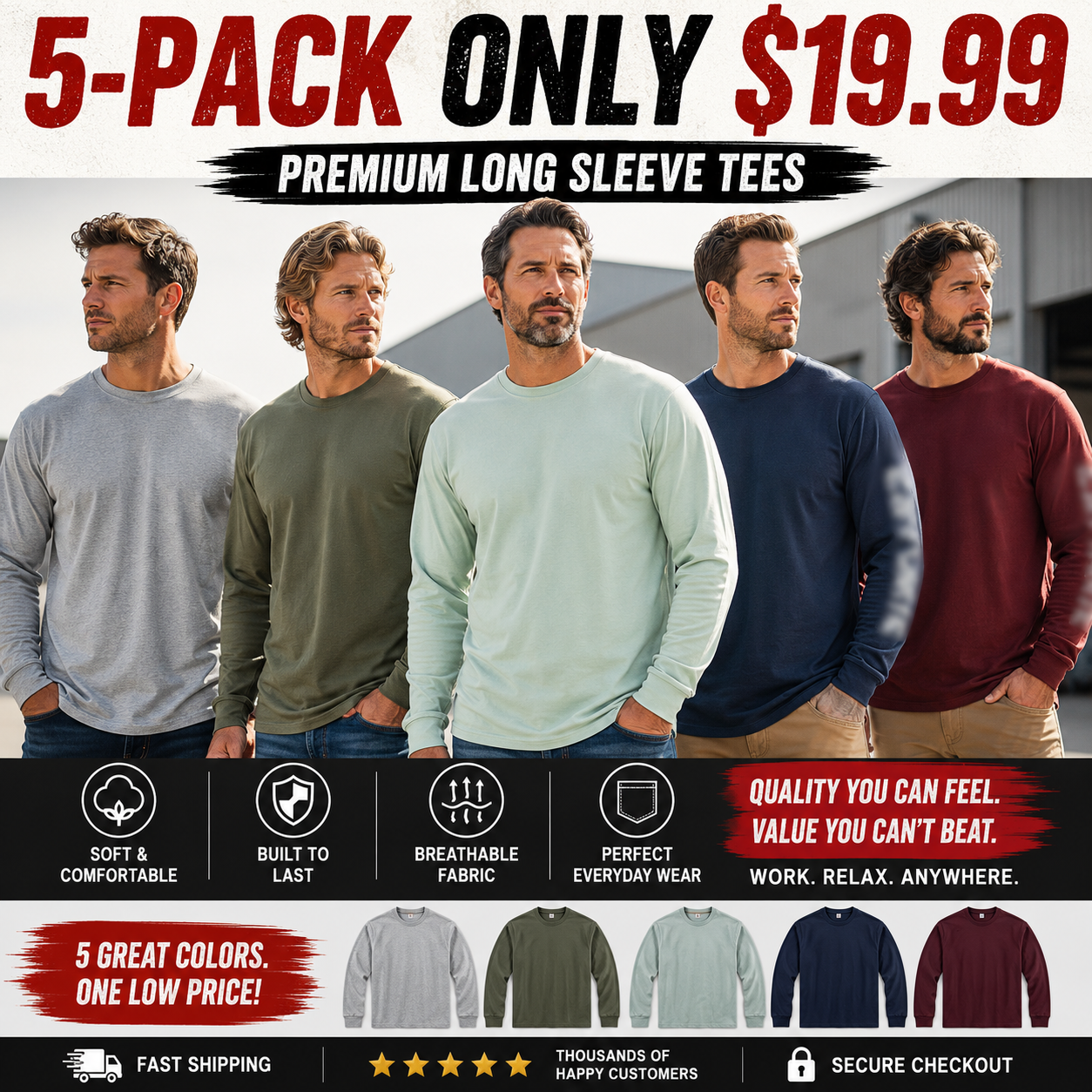 LAST 3 DAYS DEALS🔥CHT Men's K87 Workwear Loose Fit Heavyweight Short-Sleeve Pocket T-Shirt