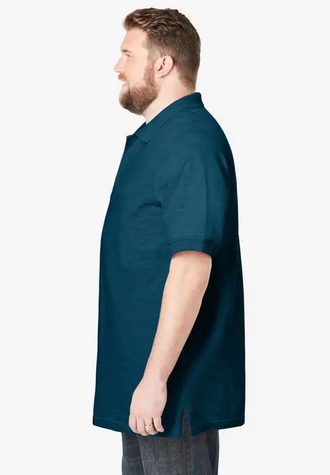 Longer-Length Shrink-LessTM Cotton Polo Shirt